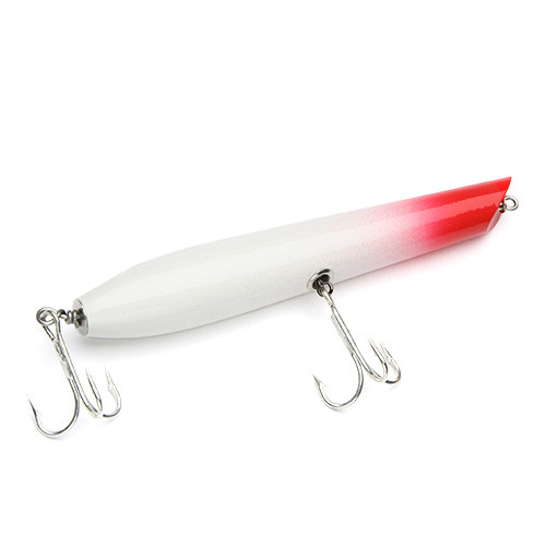 Stan Gibbs Lures Pencil Popper Red Head White 6" 1oz