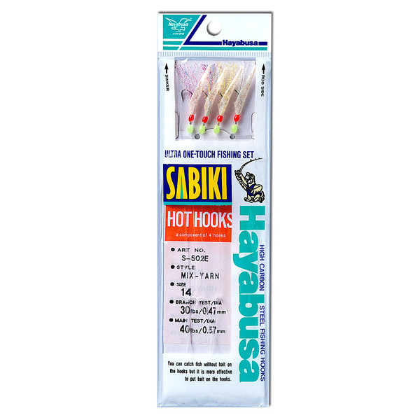Hayabusa Sabiki S502-16 (4 Hooks-40lb Main line-30lb Branch Line)