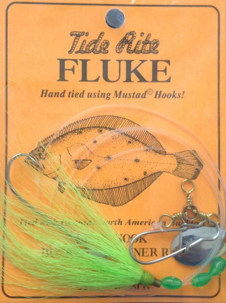 Tide Rite Fluke Flounder Hook Rig Setup R558 Bucktail Chartreuse Green