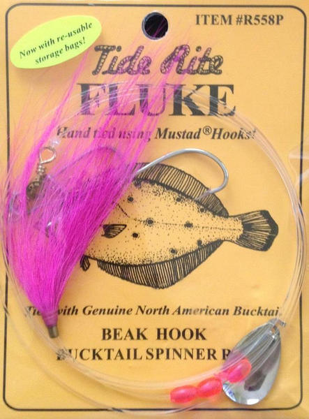 Tide Rite Fluke Flounder Hook Rig Setup R558 Bucktail Pink