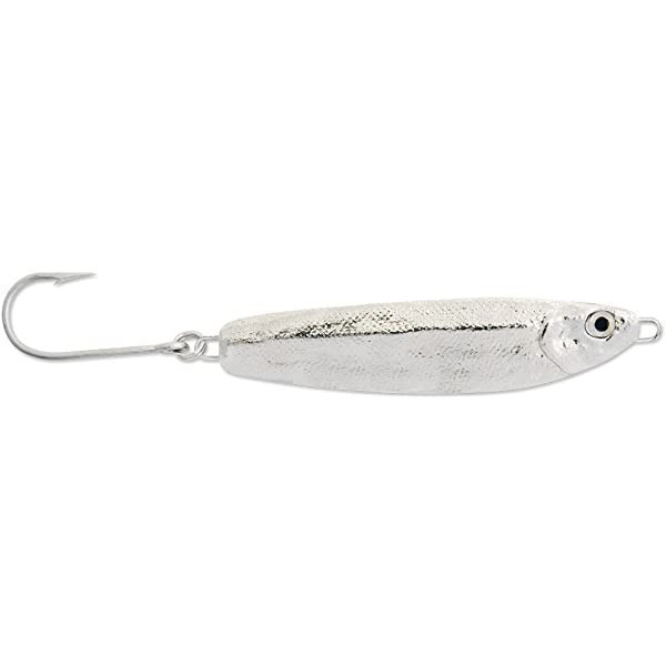 Luhr-Jensen Crippled Herring casting spoon, 1.5 oz metal jig lure shown against a clean background Chrome
