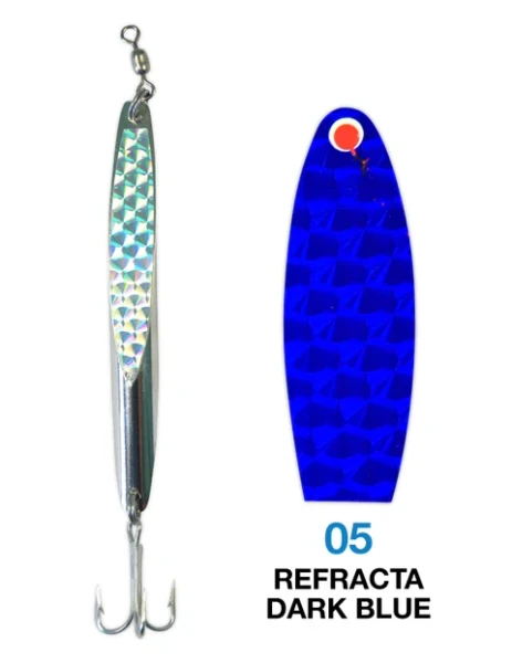 Deadly Dick Long Treble Dark Blue Refracta Metal Jig Lure for Freshwater & Saltwater Fishing