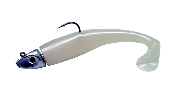 Al Gags Whip It Fish Pearl White 6" 2oz (1 Head / 2 Tails)