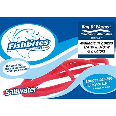 Fishbites Bag O Worms Seaworm Bloodworm 1/4" x 12"