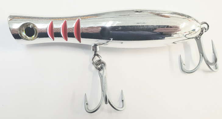 Tactical Angler Bomb Popper 5" 2oz Silver Spot Chrome