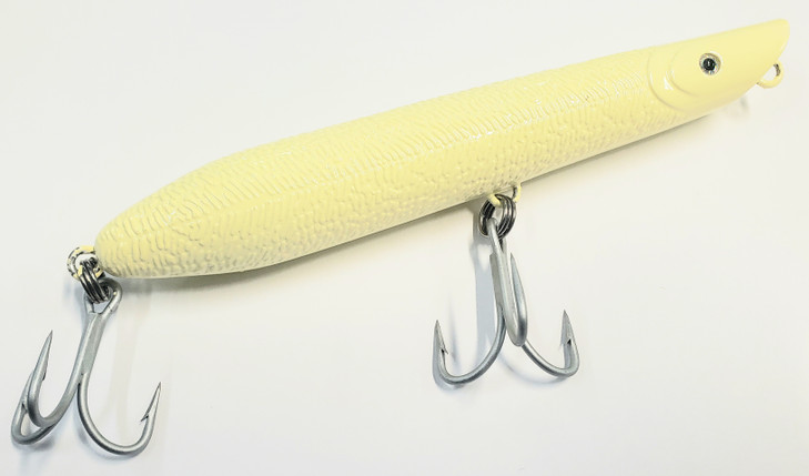 Canal Tackle® Canal Bullet Lure Pencil Popper 6" 5oz Bone White (Treble Hooks)