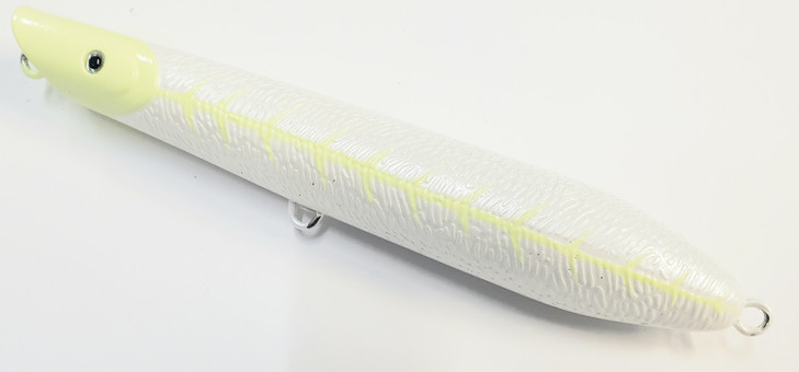Canal Tackle® Canal Bullet Lure Pencil Popper 6" 5oz Ghost White (Unrigged)