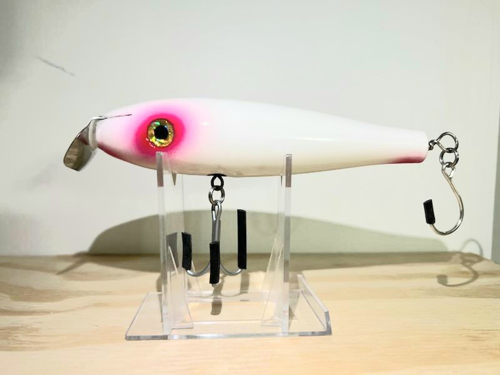 J and A Protran Metal Lip Swimmer Wood Floating 6 Inch 3oz White