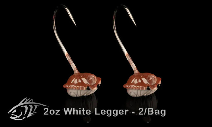 Lunker City Mr Crab Tog Jigs 2oz (2 Jigs) White Legger
