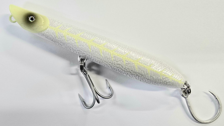 Canal Tackle® Canal Bullet Lure Beach Surf Pencil Popper 6" 2.5oz Ghost White