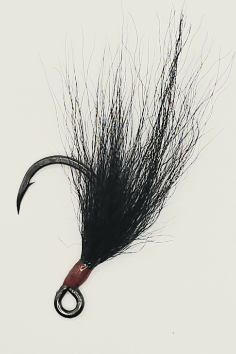 VMC Inline Black Bucktail Hook 5/0 (3 Inch Length)