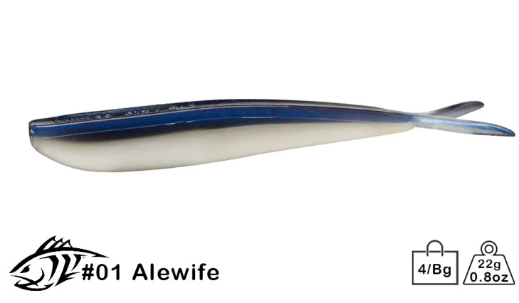 Lunker City Fin-S Fish Alewife 7" 5 Tails