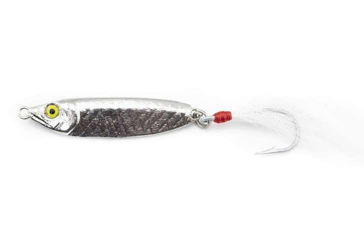Run Off Lures Herring Peanut Bunker Jig 8oz Chrome Silver