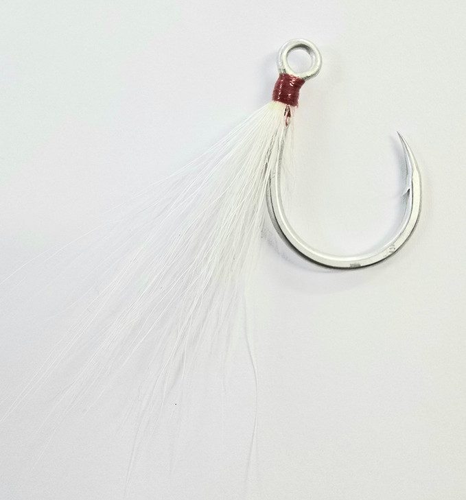 Tsunami SaltX Inline White Bucktail Hook 3/0 (3 Inch Length)