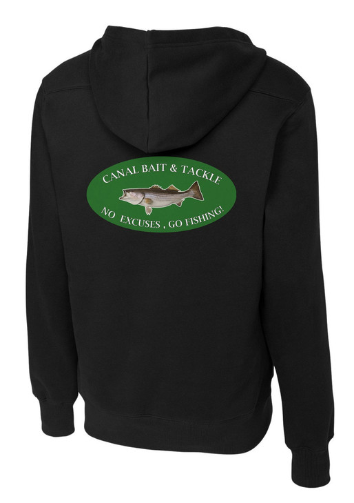 Canal Bait and Tackle Lace Up Pullover Hoodie Black Men's Extra Large