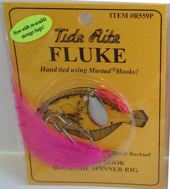 Tide Rite Fluke Flounder Hook Rig Setup R559 Bucktail Spinner Pink