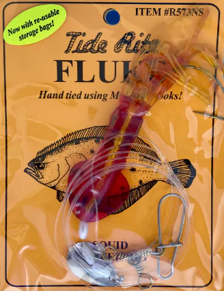 Tide Rite Fluke Flounder Hook Rig Setup R573 Jumbo Squid Spinner Natural