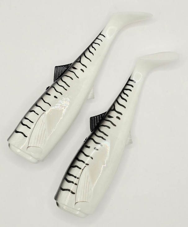 Canal Tackle® Canal Shad Replacement Tail 6" White Mack (5oz Shad Size) 2 Tails