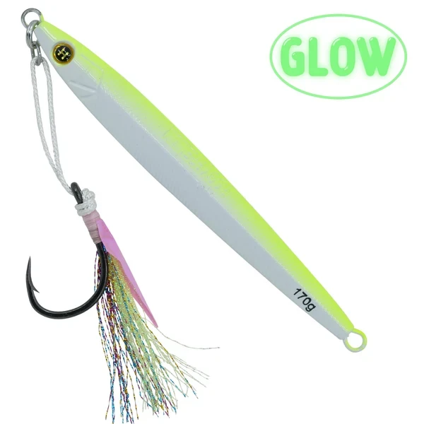 Hogy Sandeel Jig Glow Albie Crack 6" 6.5oz 170gram