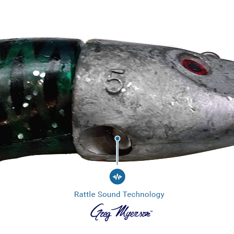 Al Gags Whip It Fish Pearl White Rattle Head 6" 5oz (1 Head / 2 Tails)