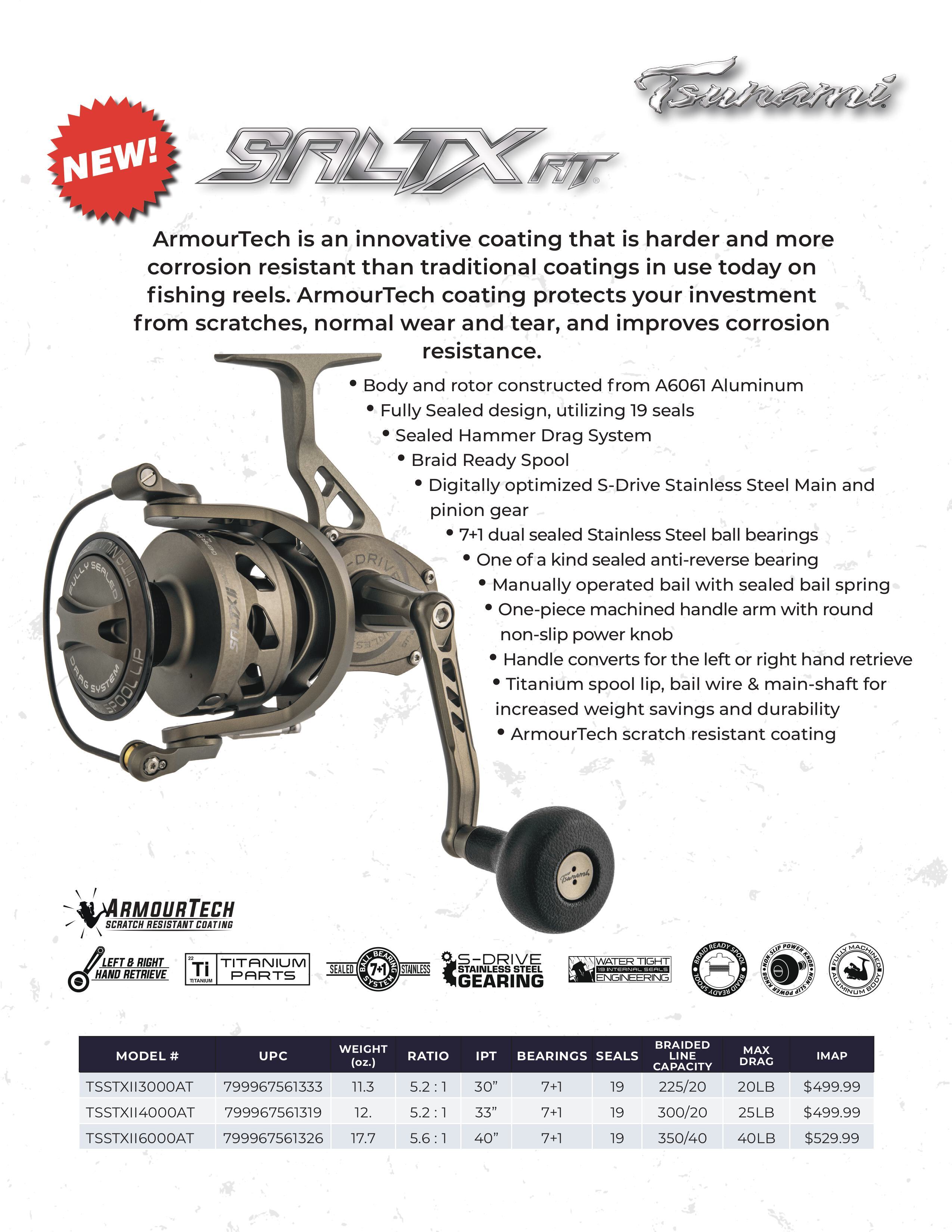 Tsunami SaltX II 2 ArmorTech Spinning Reel 6000 TSSTXII6000AT