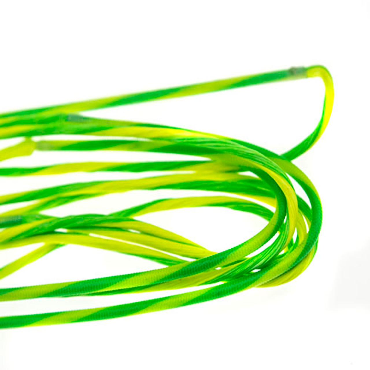 custom compound bow string in green and yellow