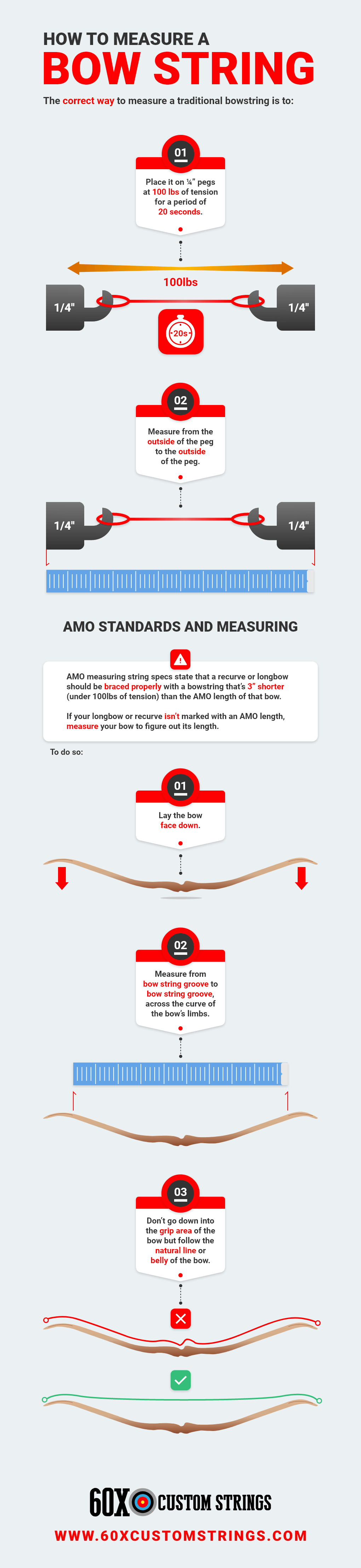 How to Properly Measure a Traditional Bow String - 60X Custom Strings