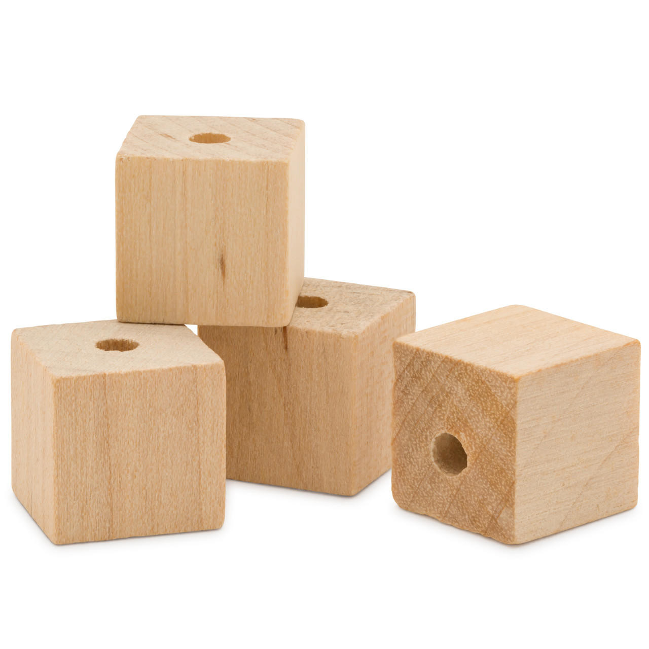 Wooden Square Beads 1” with 3/16” Hole