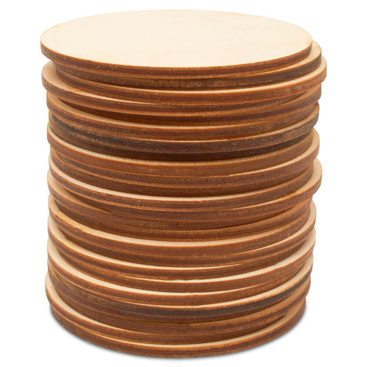 60 Pack 3 inch Wood Circles for Crafts Unfinished Wood Rounds Wooden Cutouts for Crafts, Wooden Circles for Kids Painting, Wood Burning Blank Wood