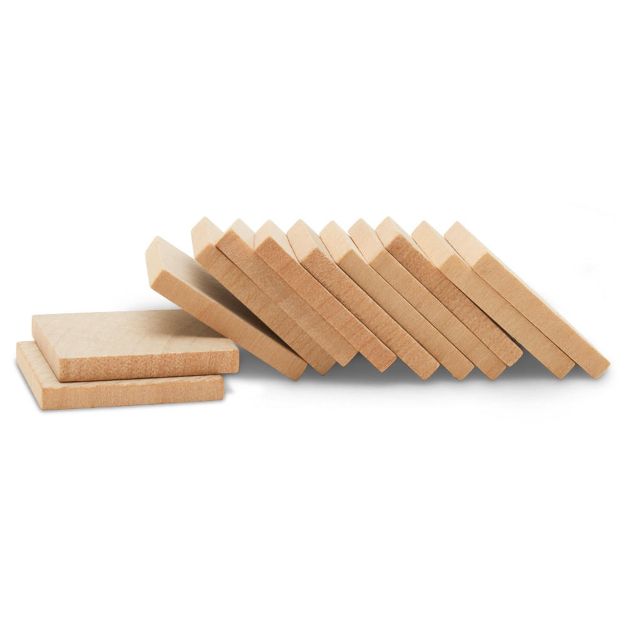 Wood Tiles, 2 x 2 Inch, Pack of 50 Blank Wood Squares for Crafts