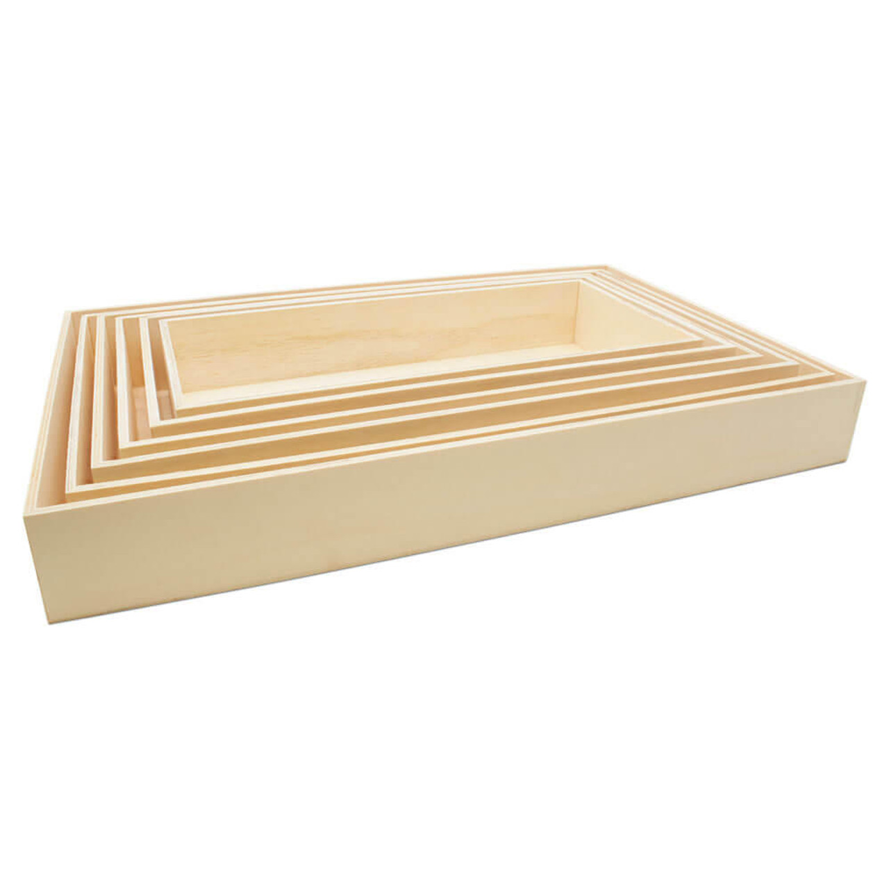 Montessori Wooden Serving Trays Rectangular Shape Wood Trays For