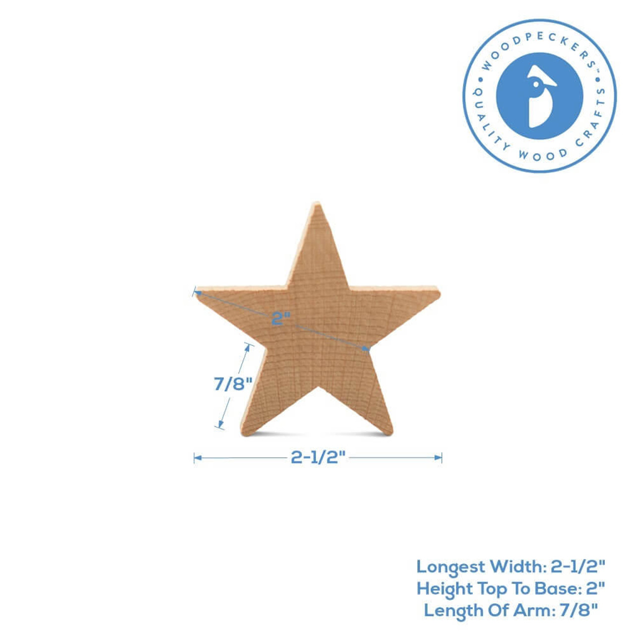 Unfinished Wood Stars for Crafts (2 in, 50 Pack) – BrightCreationsOfficial