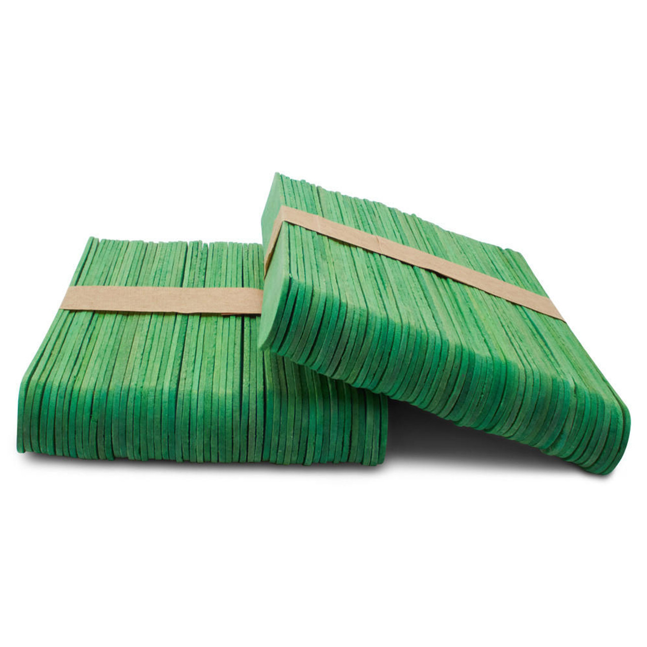 100 Sticks, Jumbo Wood Craft Popsicle Sticks 6 Inch (Green