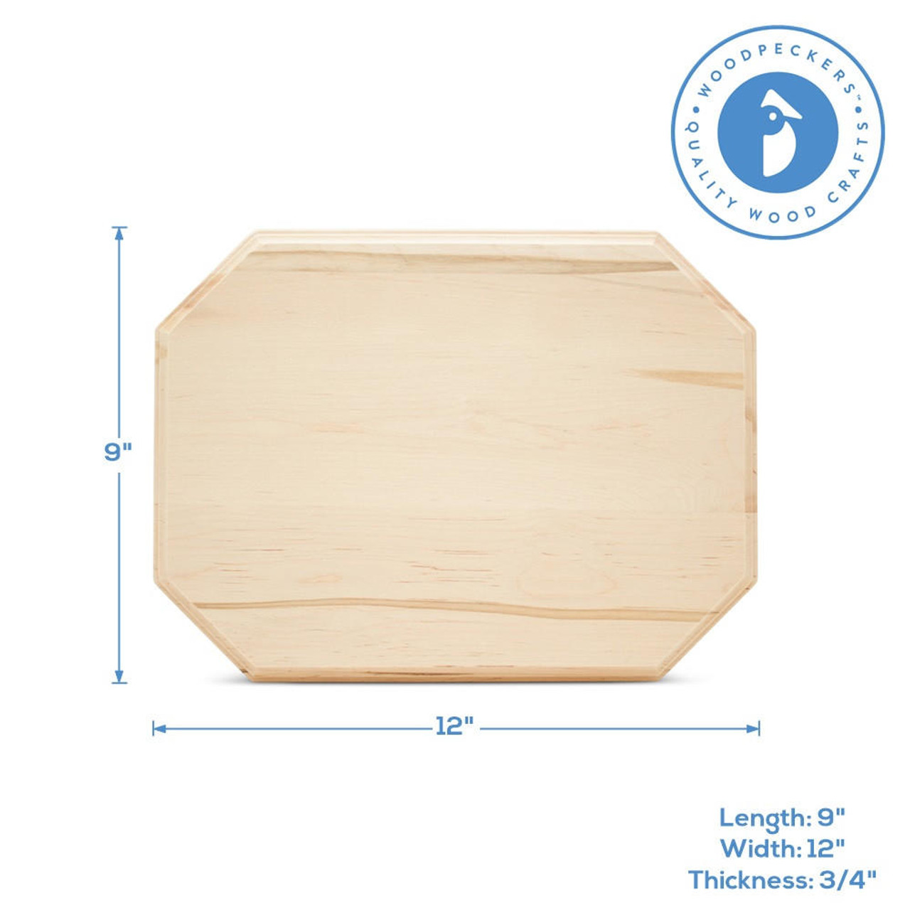 Wood Rectangle Plaque 12 inch, Pack of 12 Wood Plaques for Crafts