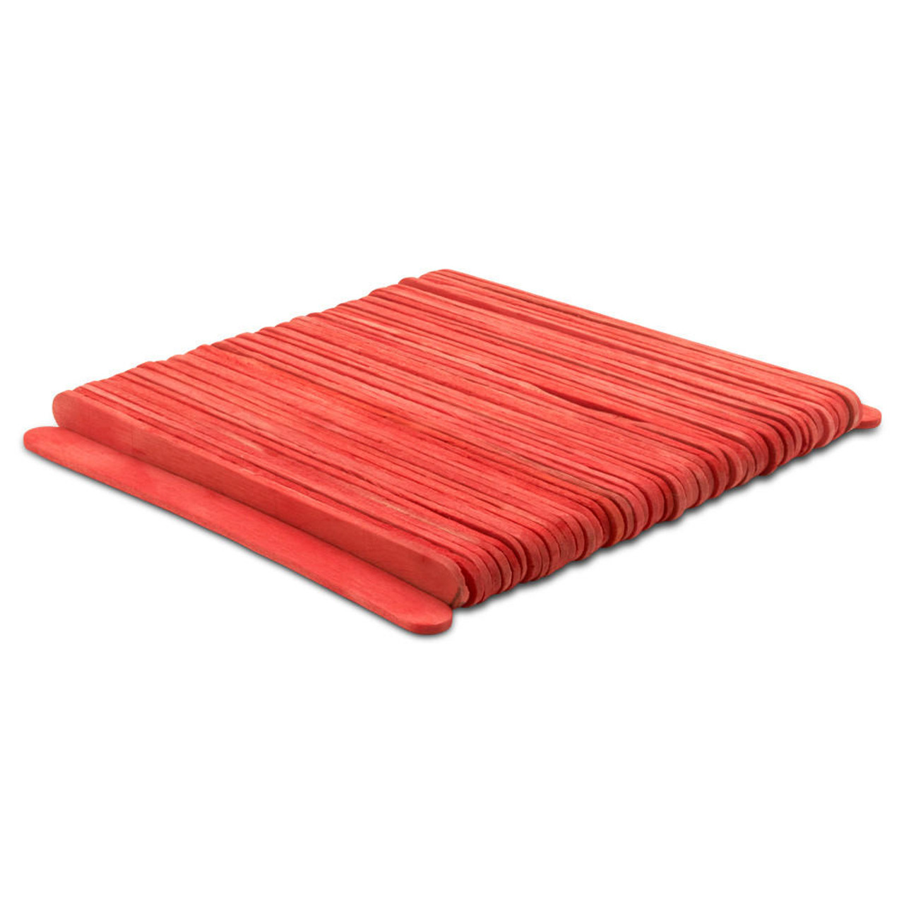 Wooden Craft Popsicle Sticks 4-½”, Red