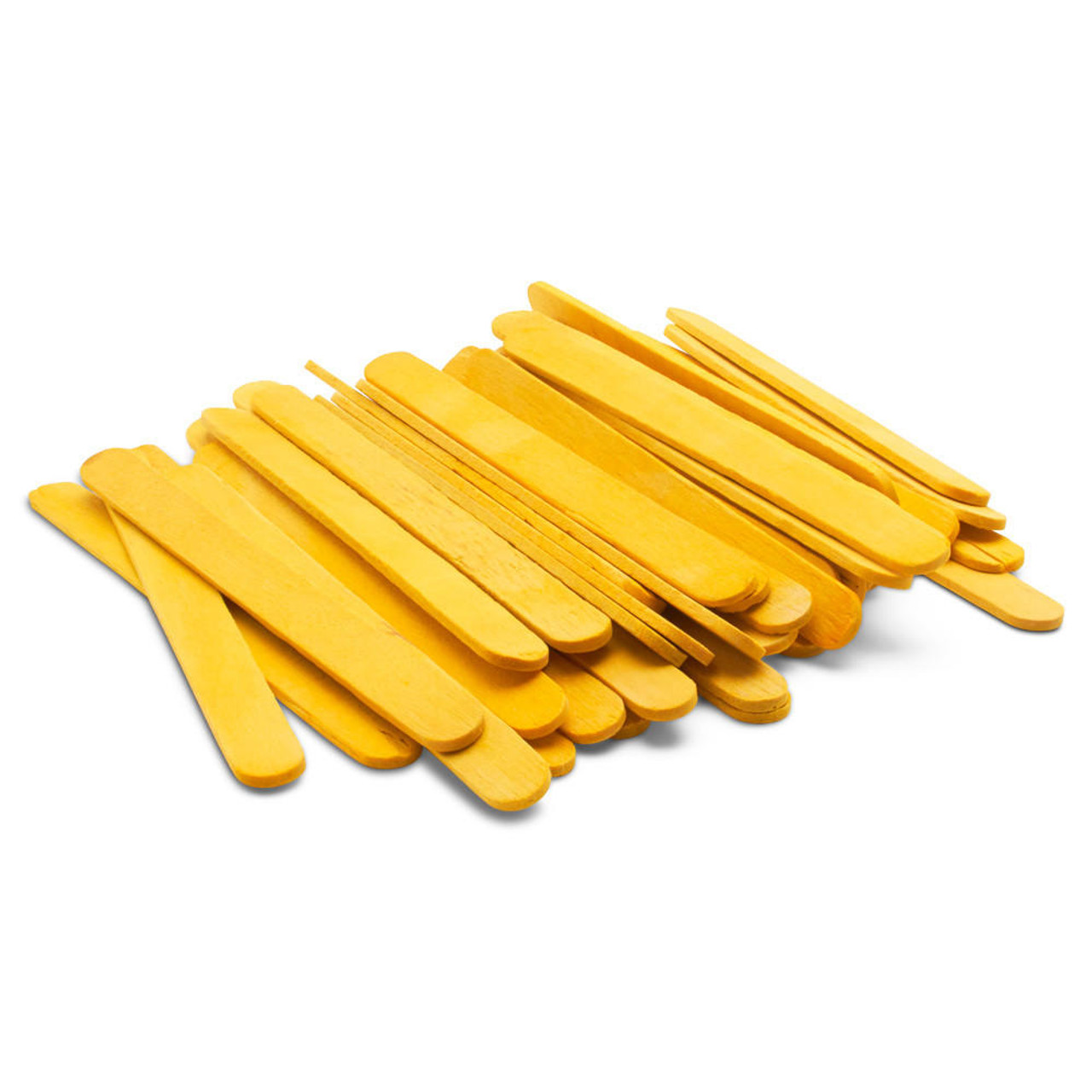 4-1/2 Yellow Wooden Popsicle Sticks, Pack Of 100