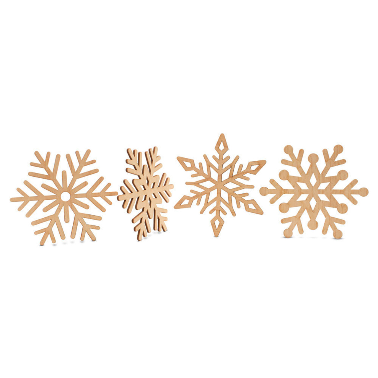 Wood Snowflake Cutouts, Set of 4