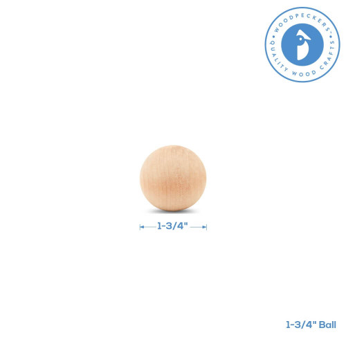 1-3/4” Large Wooden Ball for Crafts