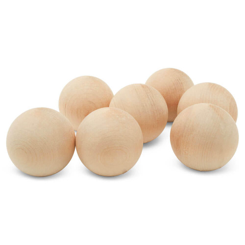 5ct Woodpeckers Crafts, DIY Unfinished Wood 3 Ball, Pack of 5 Natural