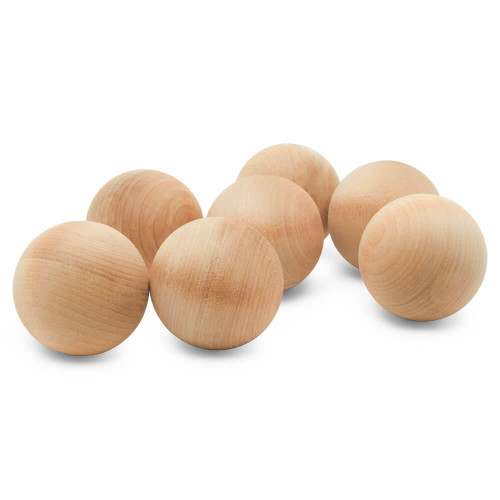 6 Pieces Wooden Balls for Crafts, Mini Round Wooden Balls for DIY Projects and Craft Supplies, 35 mm Diameter