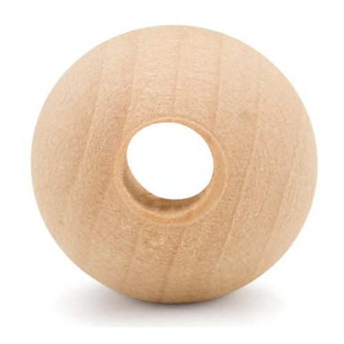 Woodpeckers Crafts 1-1/2" Round Wooden Ball Bead, 3/8" Hole 