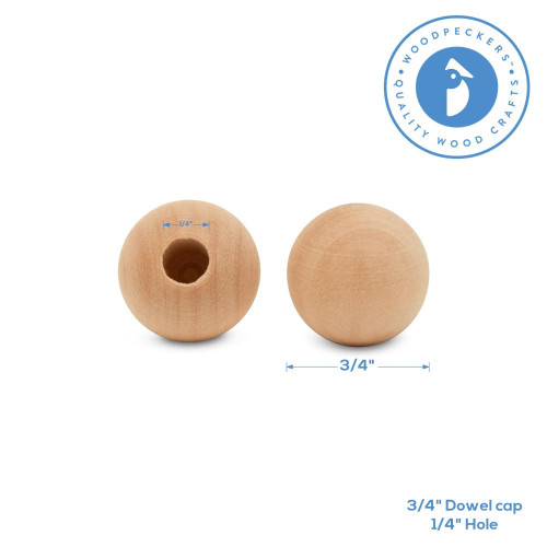 Woodpeckers Crafts 3/4"  Dowel Cap, 1/4" Hole 