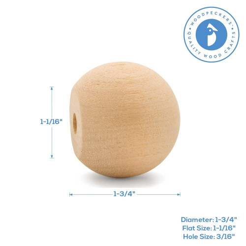 Wooden ball knob 2 (2 inch ball knob) solid wood set of 6 – Craft Supply  House