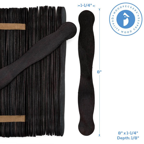 Woodpeckers Crafts Wood Fan Sticks in Charcoal Black 