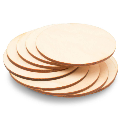 Round Wooden Discs 5, Unfinished Wood Coasters for Crafts, Woodpeckers