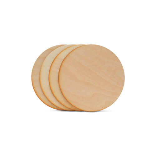 Wood Circle Cutout, 4-1/2 wooden discs, dark edged