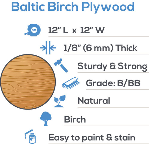 Woodpeckers Crafts 1/8" x 12" x 12" Baltic Birch B/BB Plywood 