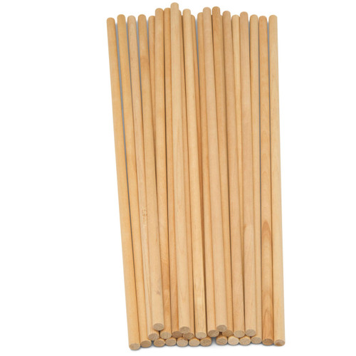 Woodpeckers Dowel Rods Wood Sticks Wooden Dowel Rods - 1/4 x 12 Inch  Unfinished Hardwood Sticks - for Crafts and DIYers - 25 Pieces by Woodp