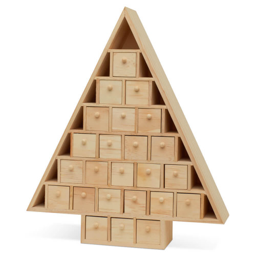 Woodpeckers Crafts Unfinished Wooden Christmas Tree Advent Calendar 