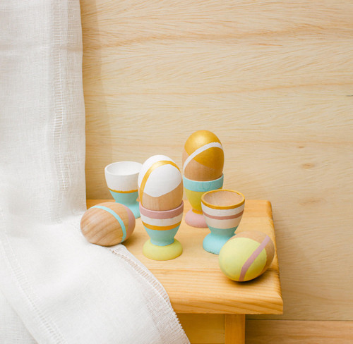 Wood Eggs & Egg Cups